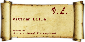 Vittman Lilla névjegykártya